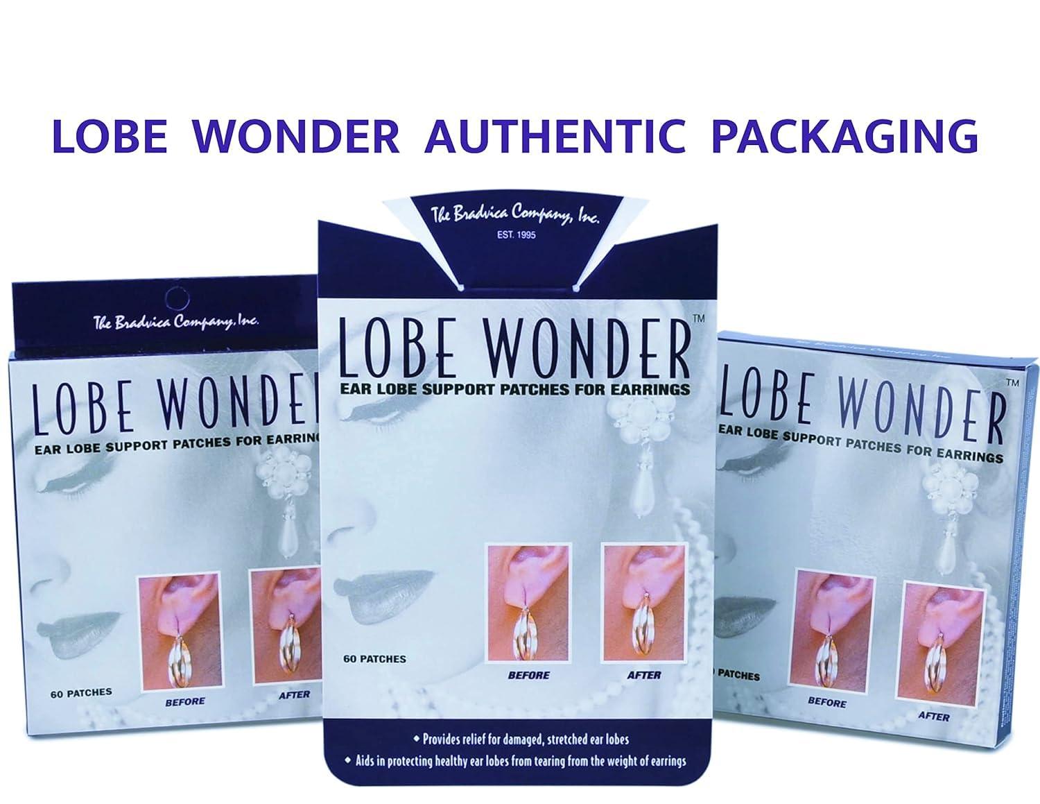 Lobe Wonder Lobe Wonder (100 Patches) Ear Lobe Support Patches Earlobes Invisible Waterproof Stickers for Heavy Earrings Earring Lift Patches combo