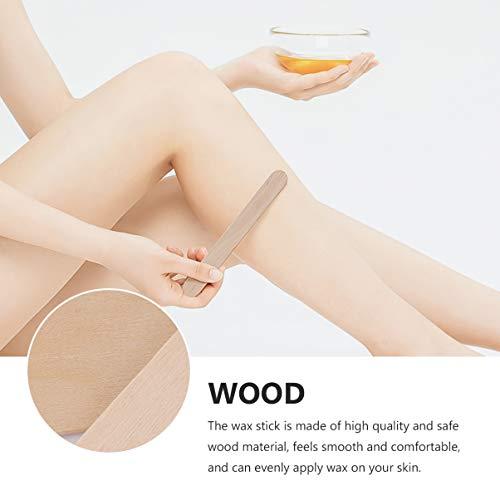 Artibetter ARTIBETTER 200pcs Wood Wax Sticks Facial Body Waxing Applicator Stick Round Square Hair Removal Spatula Sticks for Women Men
