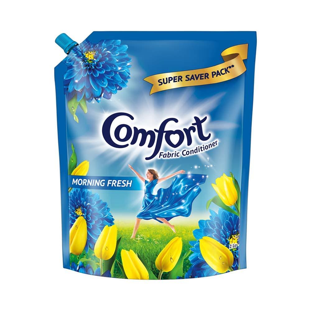 Comfort Comfort After Wash Morning Fresh Fabric Conditioner Pouch - 2 L & Matic Top Load Detergent Powder - 4 Kg with Free 2 Kg Combo