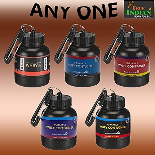 TRUE INDIAN TRUE INDIAN Combo Wheyloader Protein Carry Funnel | Portable Protein Funnel/Whey or Supplement Powder Carrying Whey Funnel and Container with Key-Chain-30Ml-Pack of 4 (BLACK)
