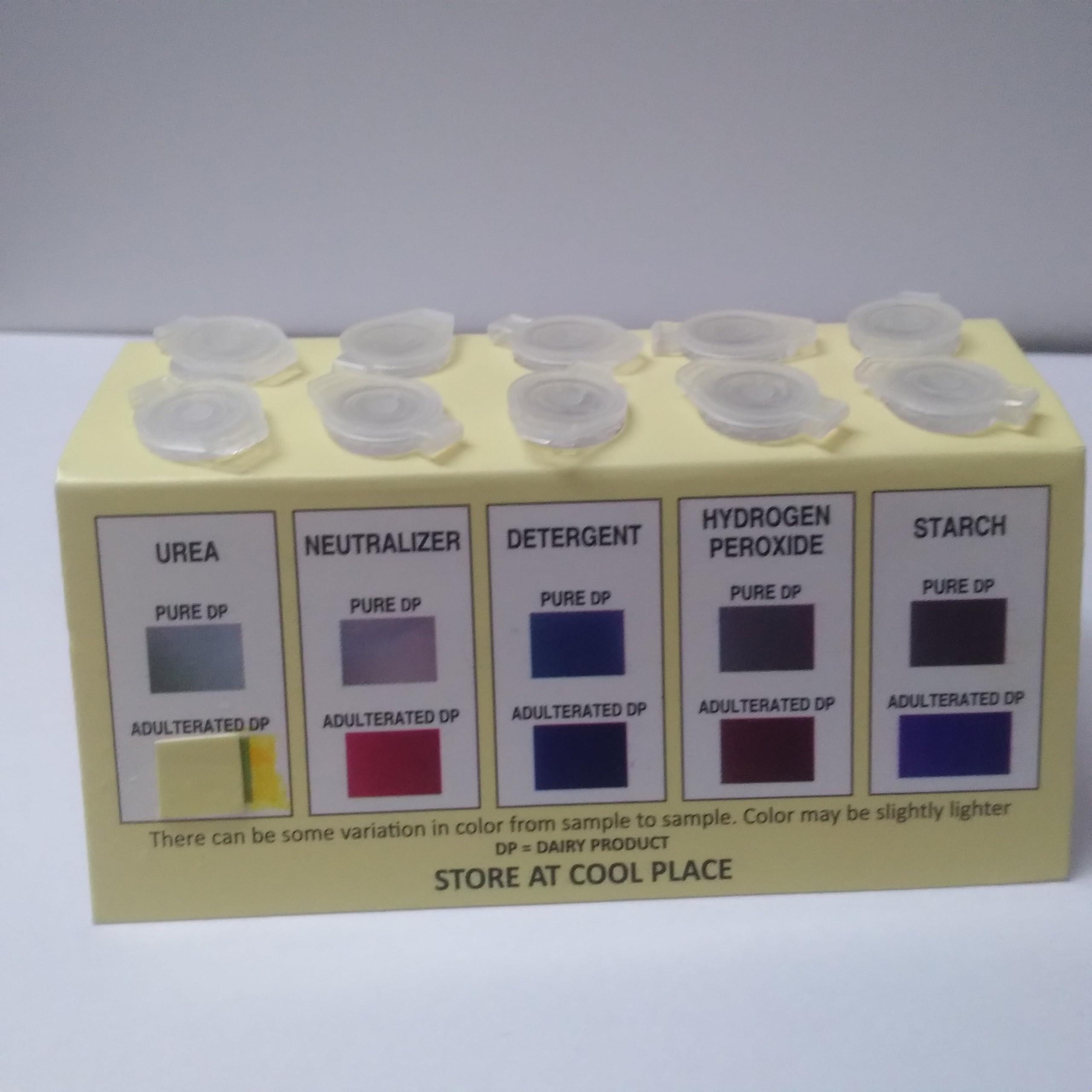 Generic Dairy Products/Milk Test Kit, Milk/Dairy Products Adulterants Test Kit- 5 Tests Kit, 2 Tests of Each Adulterant (A Pack of One Kit)