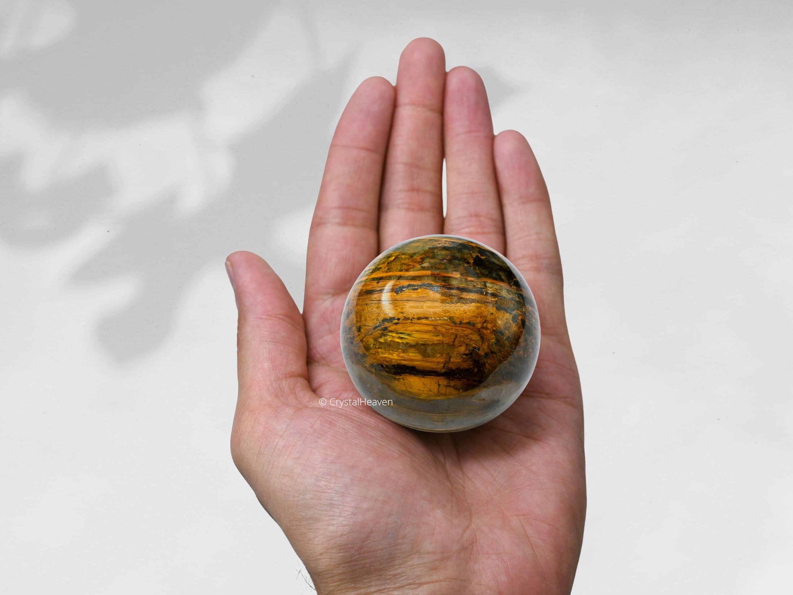 Crystal Heaven Certified Nellite Crystal Ball for Meditation - Premium Crystal Vastu Items for Home and Feng Shui Items for Good Luck - Ideal for Pooja Supplies and Spiritual Practices (2\" Inch)