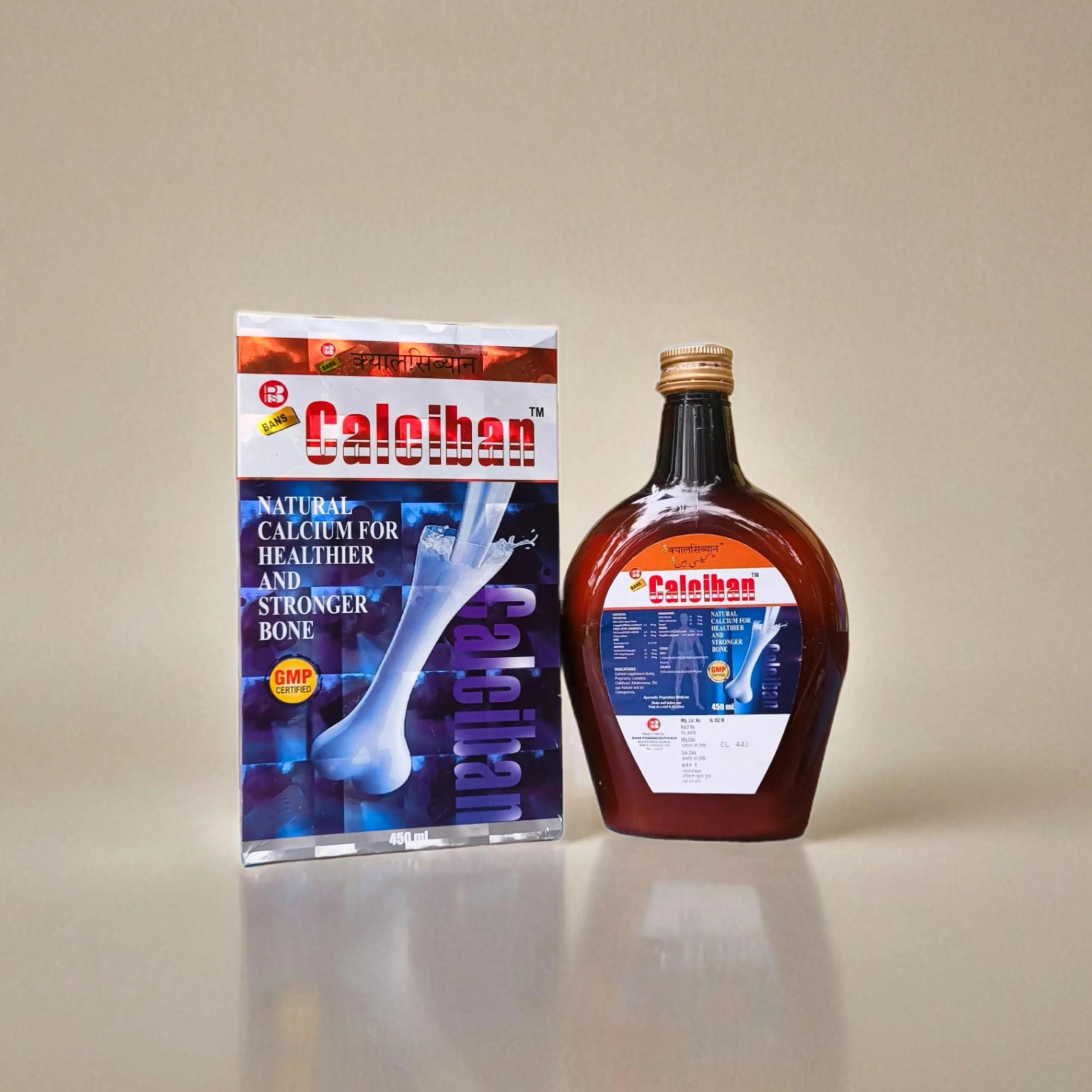 NavaFresh Basics Ayurvedic CALCIBAN Syrup - Natural Calcium for Healthier and Stronger Bones (450 ml.)