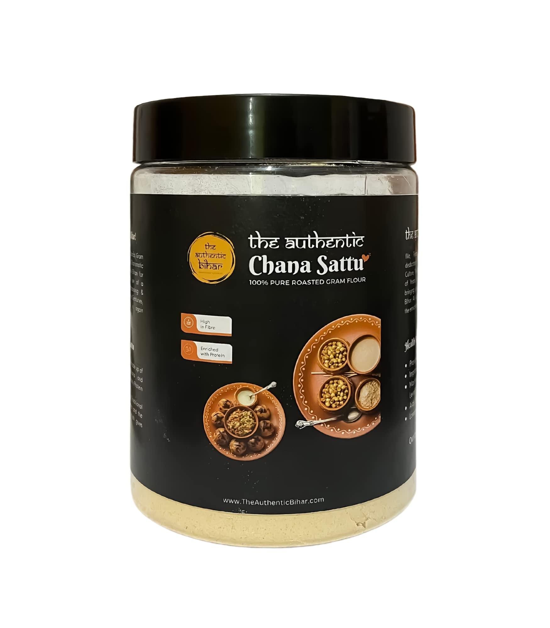 The Authentic Bihar The Authentic Bihar Chana Sattu ( 100% Pure Roasted Gram Flour ) | Instant Food or Drink enriched with Fibre & Protein (1000 G)