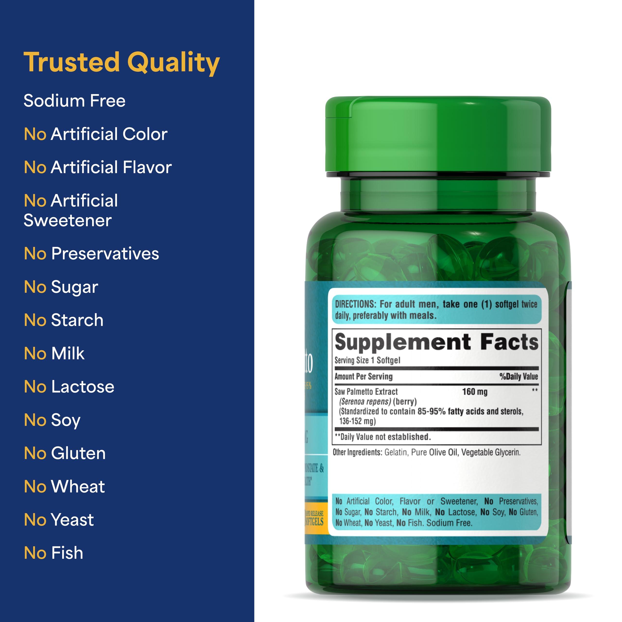 Puritan\'s Pride Puritans Pride Saw Palmetto Standardized Extract 160 mg Softgels, 60 Count