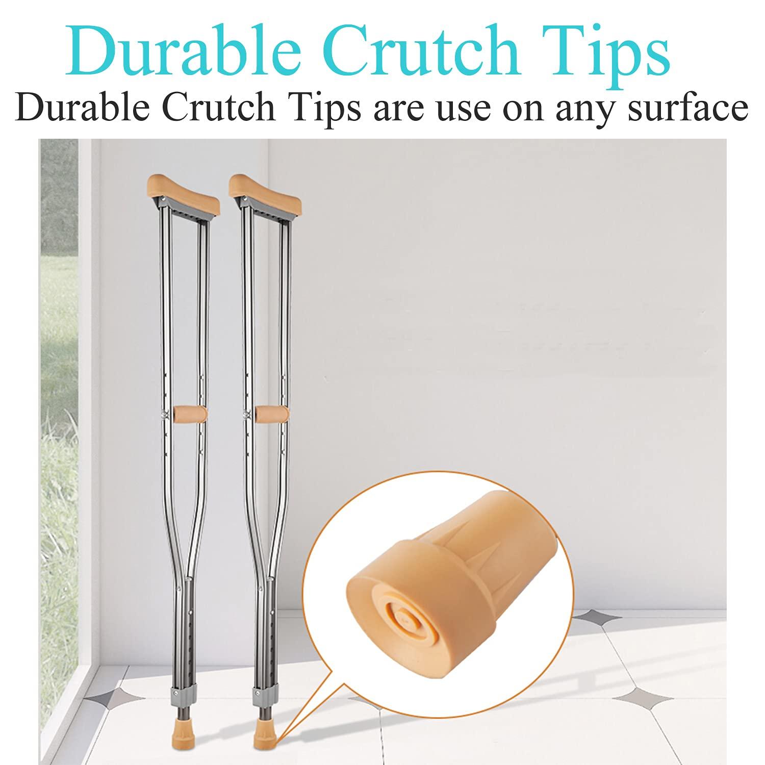 QingTD Medical Crutch Tips, Cane Tips,Yellow, 7/8 Inch (2)