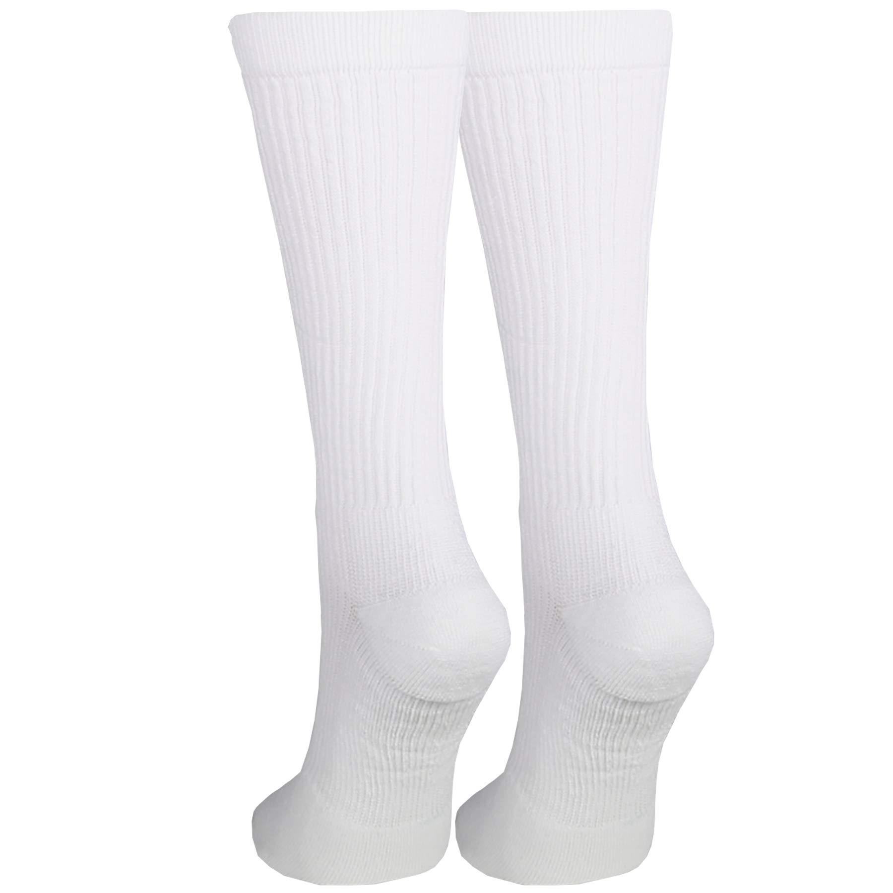 NuVein NuVein Compression Socks Mid Calf Crew Length 15-20 mmHg Graduated Support Cushion Foot, White, Small