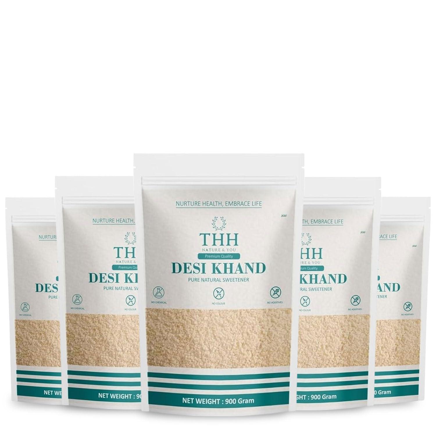 THH THH Desi Khand || Khandsari Sugar || Khaand || 1kg x 5 (5kg)