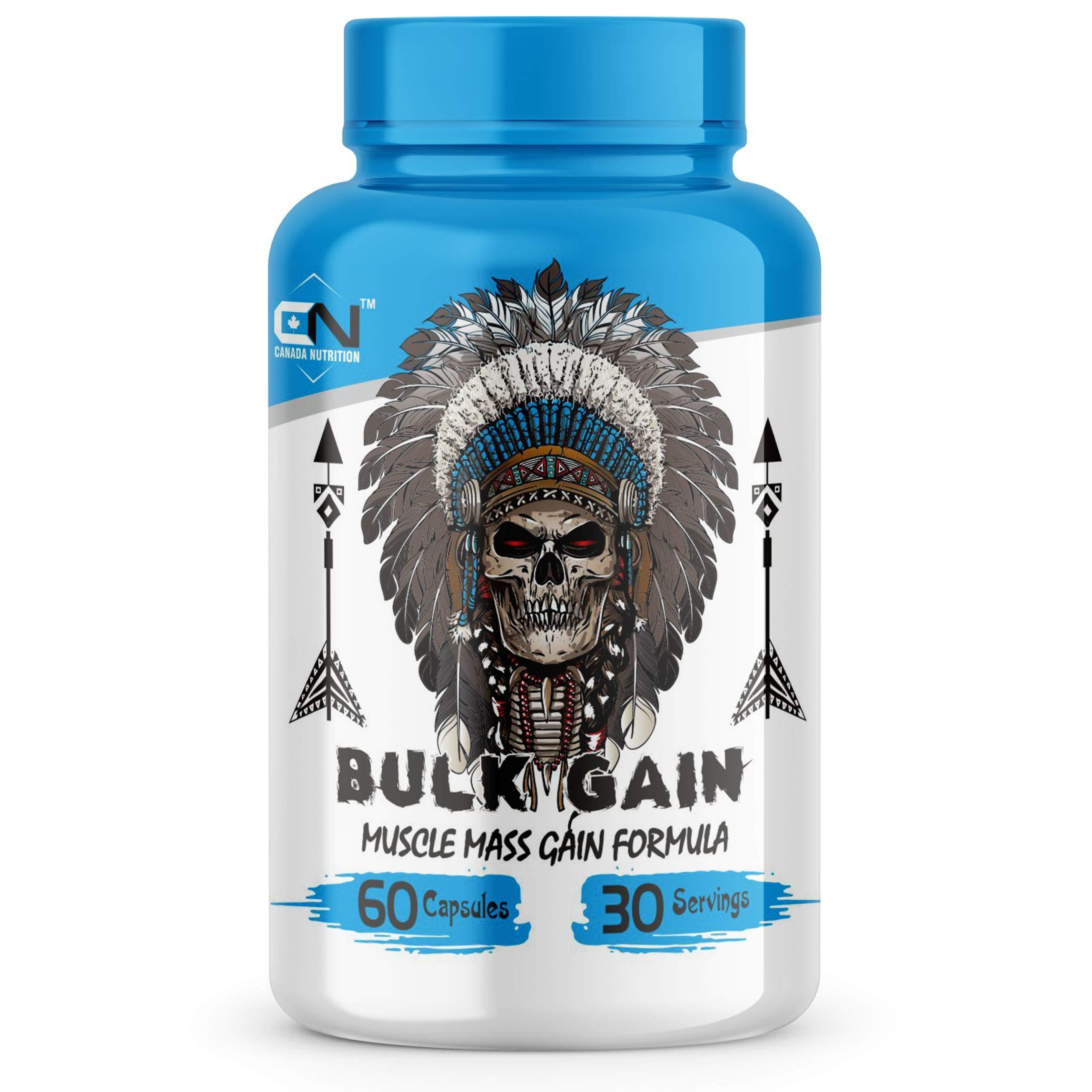 Canada Nutrition Canada Nutrition Men's and Women's Bulk Gain Mass and Weight Gainer Capsule for Fast Weight & Muscle Gain with Free Shaker- 60 Cap