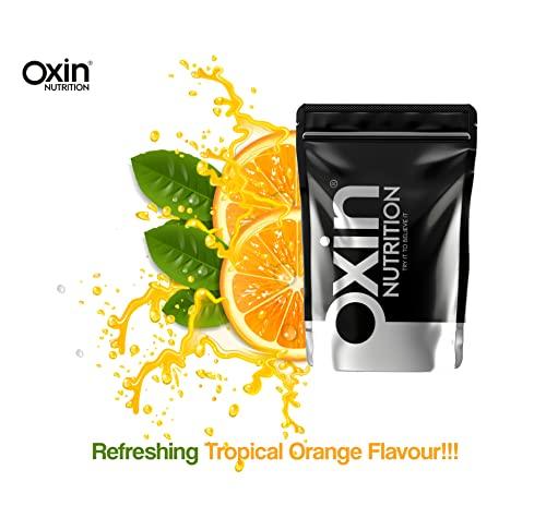 Oxin Nutrition Oxin Nutrition Pre Workout 3X Caffeinated Punch with Vitamin C - Preworkout Drink - Zero Sugar - Pre Workout Natural - Preworkout Supplements Powder 250g (Tropical Orange)