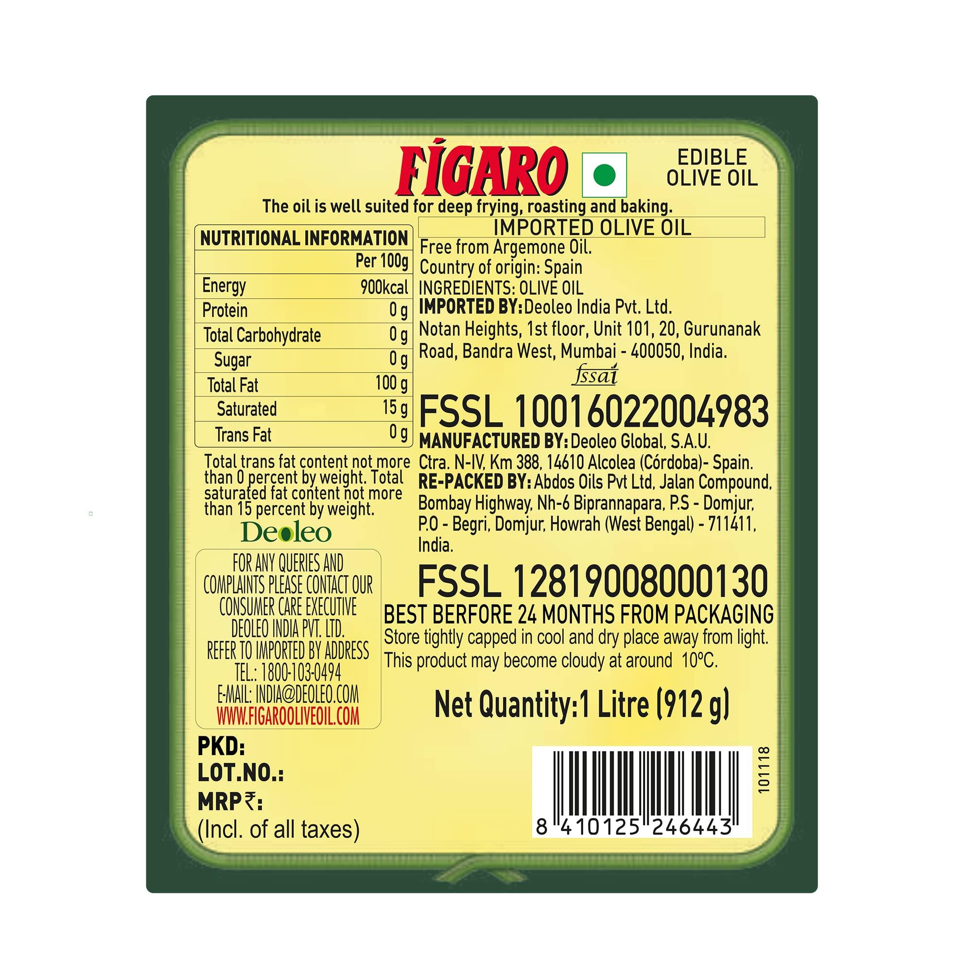 Figaro Figaro Pure 1 litre Pet Bottle vegeterian