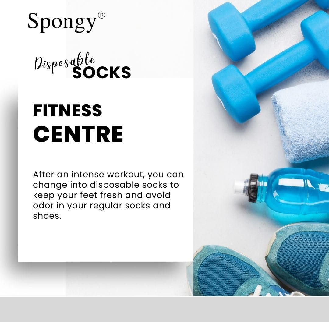 Spongy Spongy Use & Throw all purpose socks for Daily Use/Shoes Trial/Travel/Hospitals/Hotels/SPA/Airports.Free size socks for both Male & Female (75 Pairs, White)