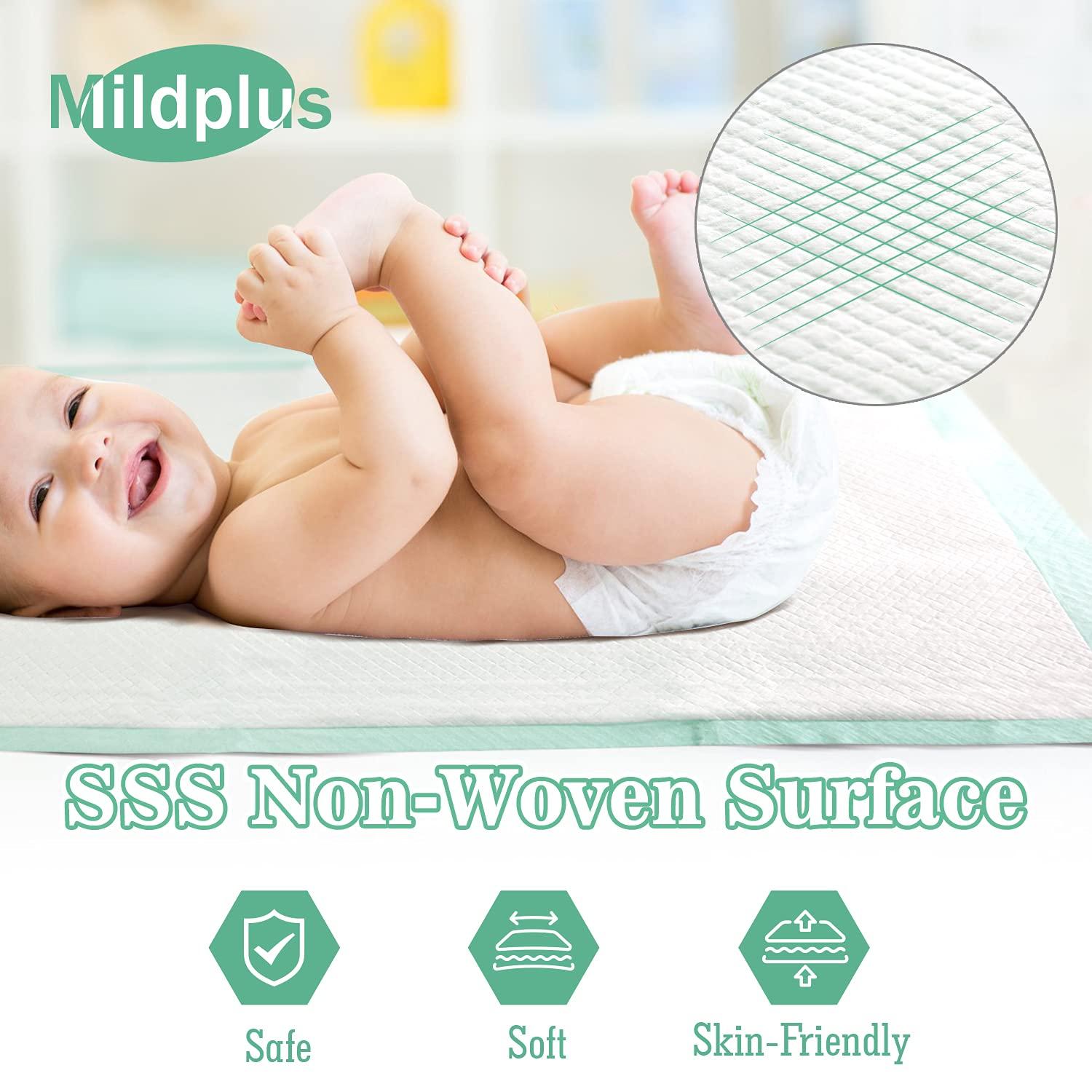 MILDPLUS MILDPLUS Bed Pads with Adhesive Strips 30\'\' X 36\'\' Disposable Underpads Extra Large Thicker Incontinence Pads for Unisex Adult, Senior, Kids and Pet (30 Count)