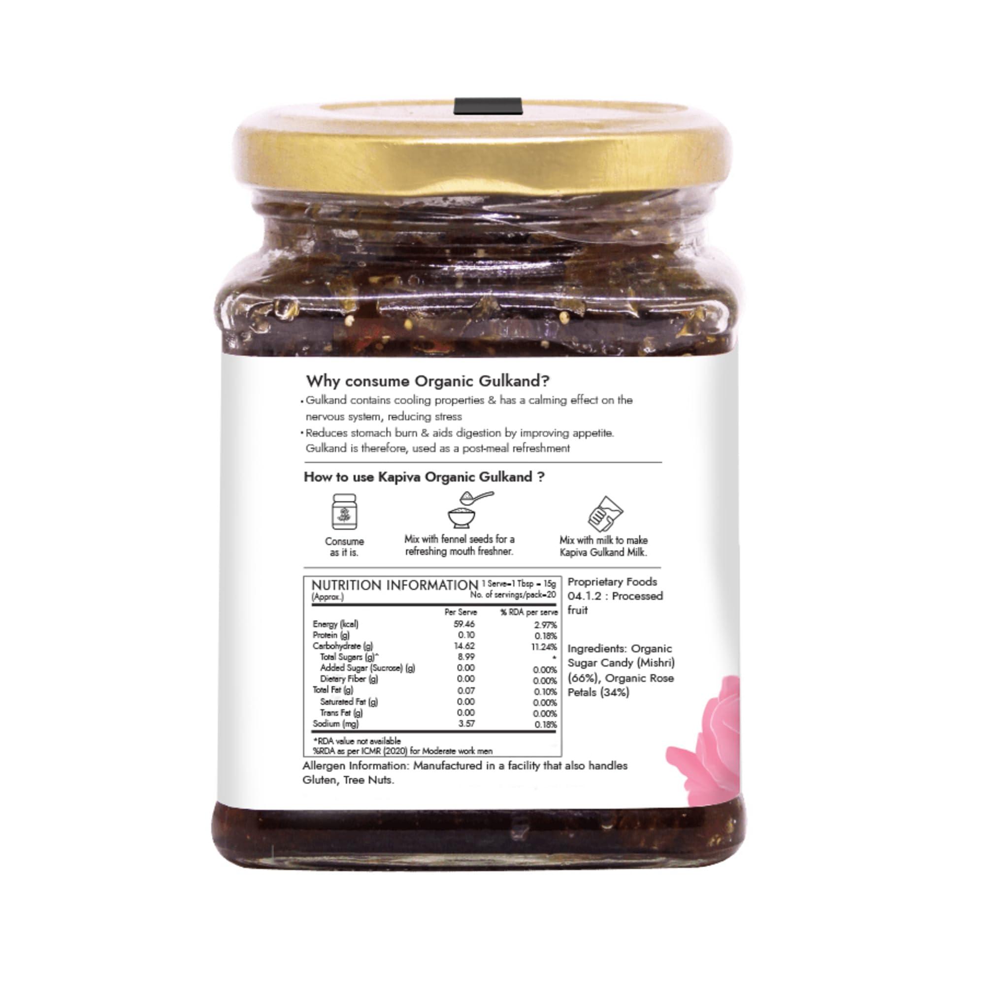 Kapiva Kapiva Organic Gulkand 300gms (Rose Petal Jam) | 100% Natural | Sun-Cooked Damask Roses - Super Saver Pack of 2