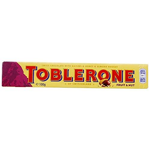 Toblerone Toblerone of Switzerland Fruit & Nut with Raisins, Honey and Almond Chocolate Bar - 6 Pack, 6 X 100 g