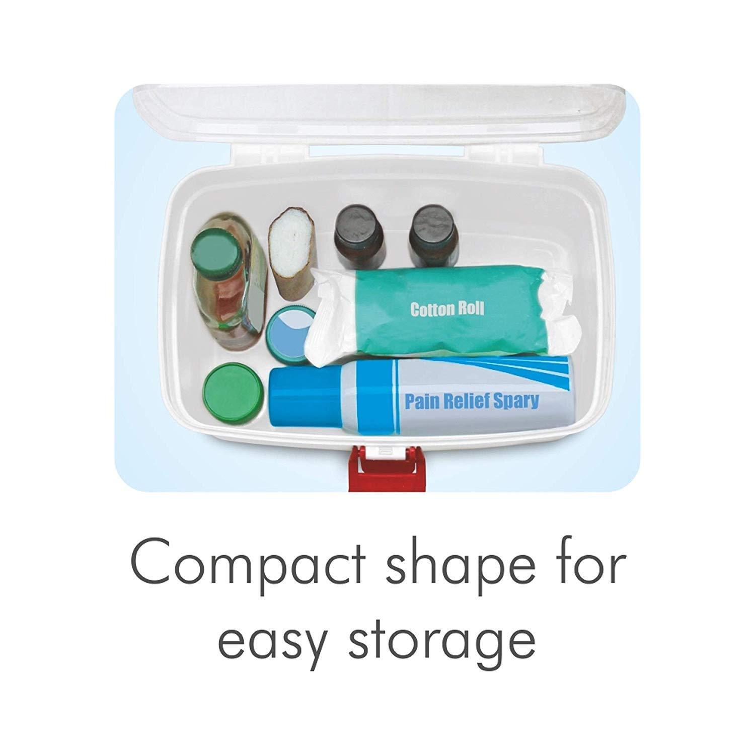 MYHEART MYHEART Plastic First Aid Kit Emergency Medicine Storage Box with Detachable Tray and Lid (Multicolour, Large).