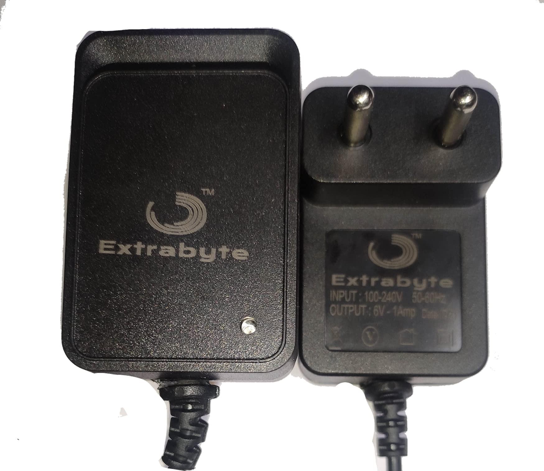 Extrabyte Extrabyte BP Adapter for Omron Health Care Upper Arm Blood Pressure Monitor 5, 7 Series Blood Pressure Monitor/ 6V AC/DC BP Machine Adapter -Multi Purpose-Two pin Black