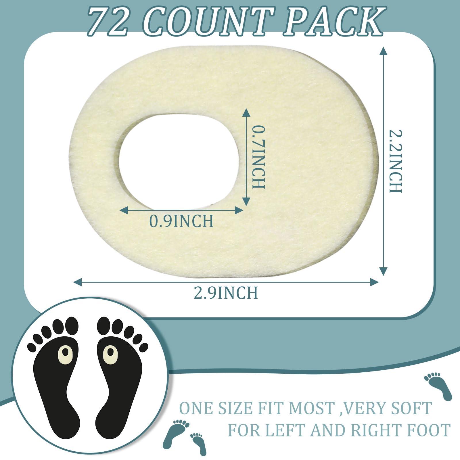 Nuanchu Nuanchu 72 Pcs Felt Callus Cushions Oval Shaped Callous Pads for Foot Adhesive Corn Cushions for Calluses Breathable Foot Pad for Bottom of Feet Pain Relief Men Women Foot Care, 1.7 x 2.2 Inch