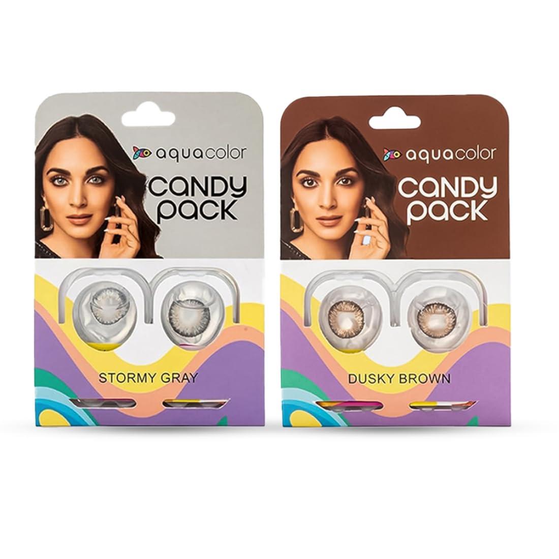 AQUALENS CONTACT LENSES AQUALENS CONTACT LENSES Aquacolor Contact Lens Pack Of 2(Stormy Gray, Dusky Brown)