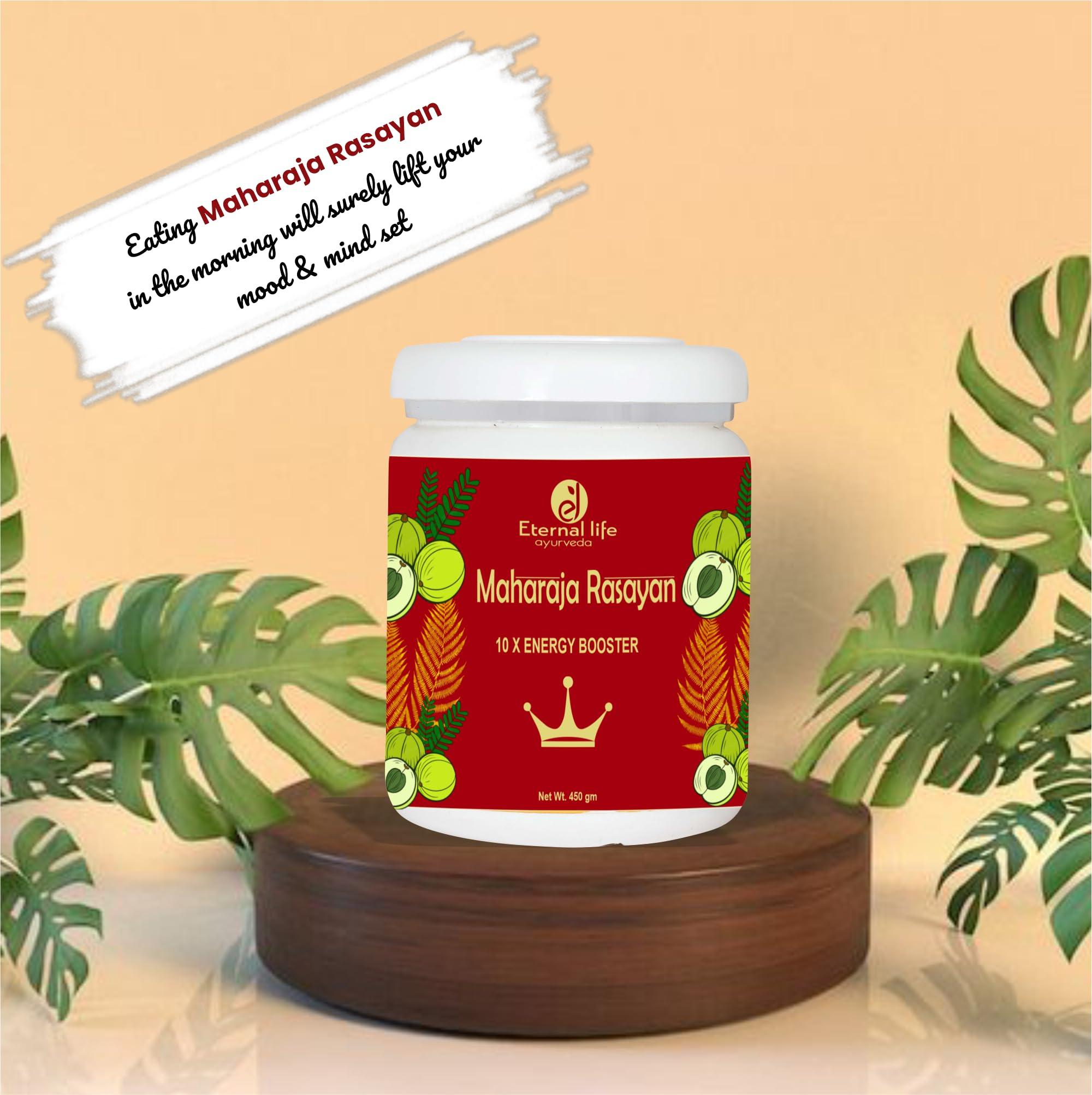 ETERNAL LIFE Eternal Maharaja Rasayan | 100% Ayurvedic, Natural Formulated with Pure Ayurvedic Ingredients| Healthy Growth | Immunity Supplements for Men & Women 450g (Pack of 1)