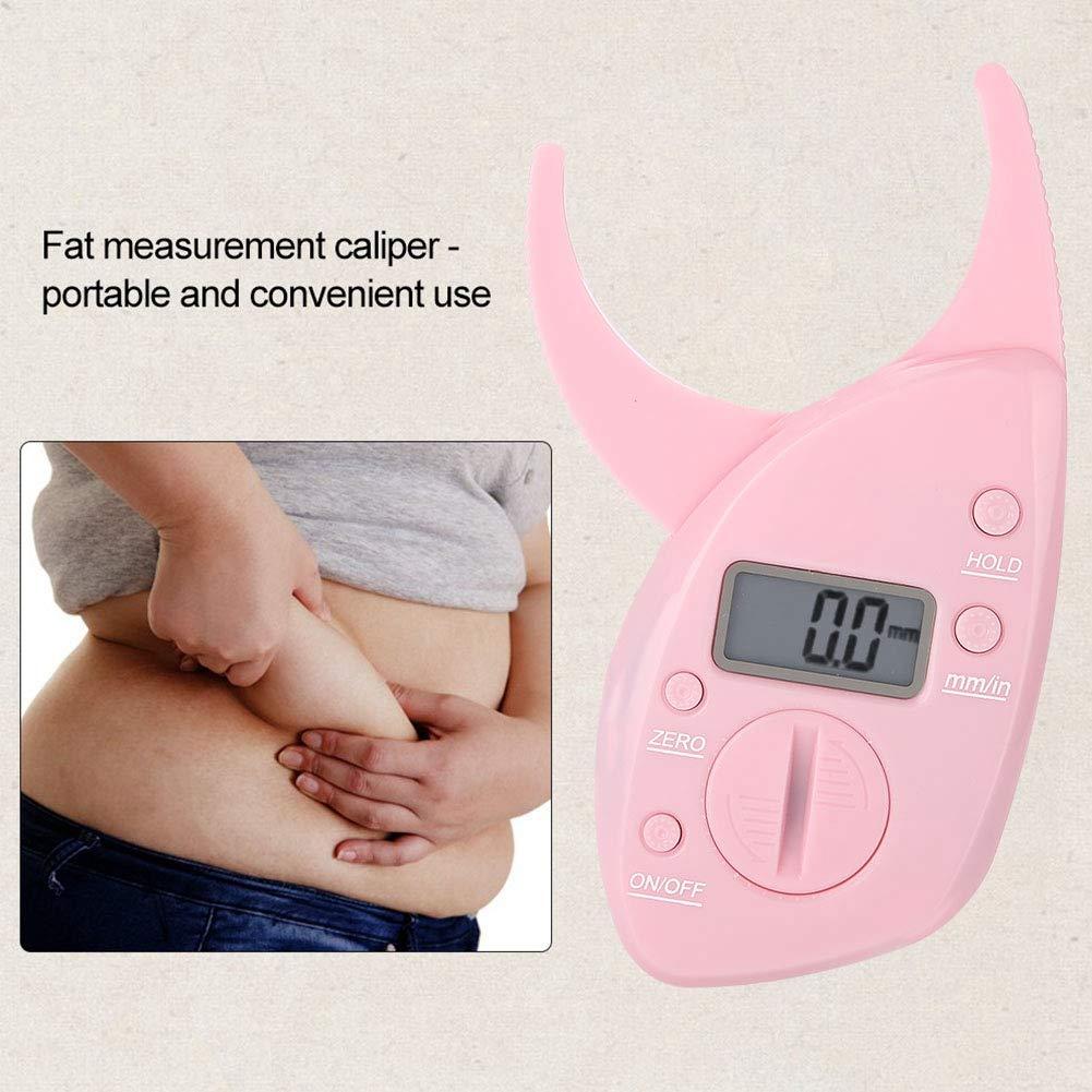 Alomejor Skinfold Calipers, Skinfold Body Fat Caliper, ABS Lightweight Pink for Measuring Fat Abdomen Thigh