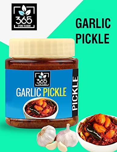 365 STORE TO DOOR 365 STORE TO DOOR Garlic Pickle, 250g | Lehsun Ka Achaar | Fresh and Tasty Pickles | Tangy and Delicious | Homemade, No Preservatives, No Oil | 100% Pure & Hygiene | Ready to Eat