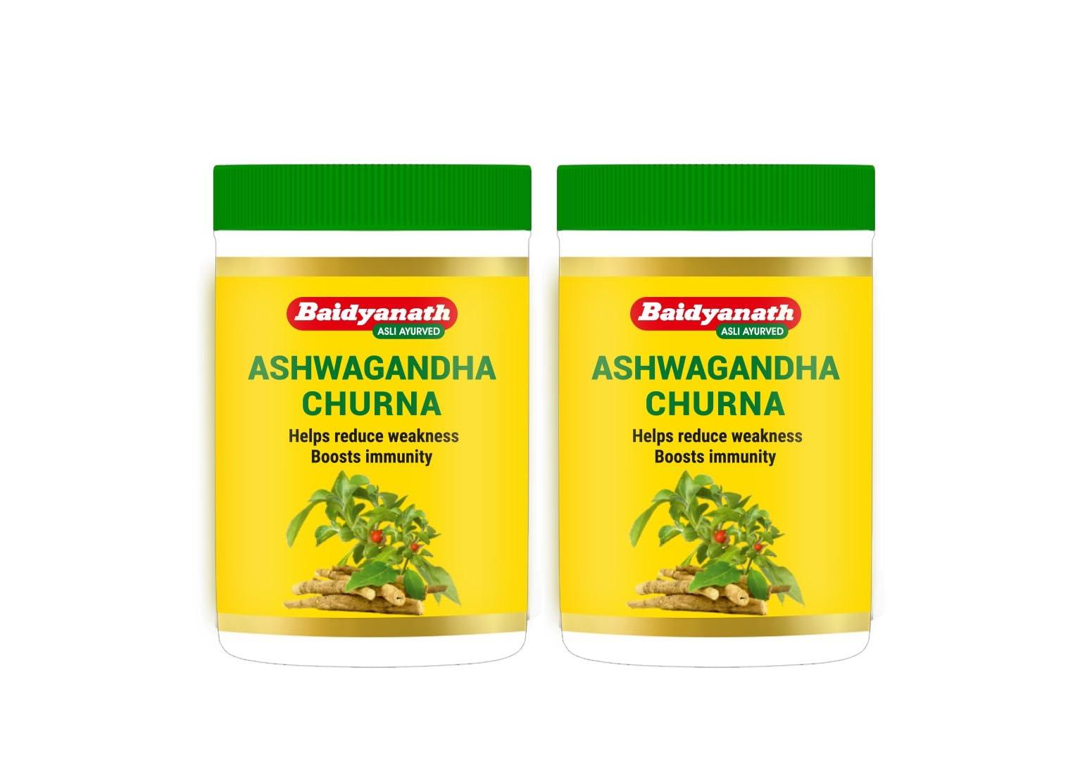 Baidyanath Baidyanath Ashwagandha Churna | Helps Boost Strength, Stamina & Energy | Stress Relief | Made with 100% Pure Ashwagandha - 100g (Pack of 2)