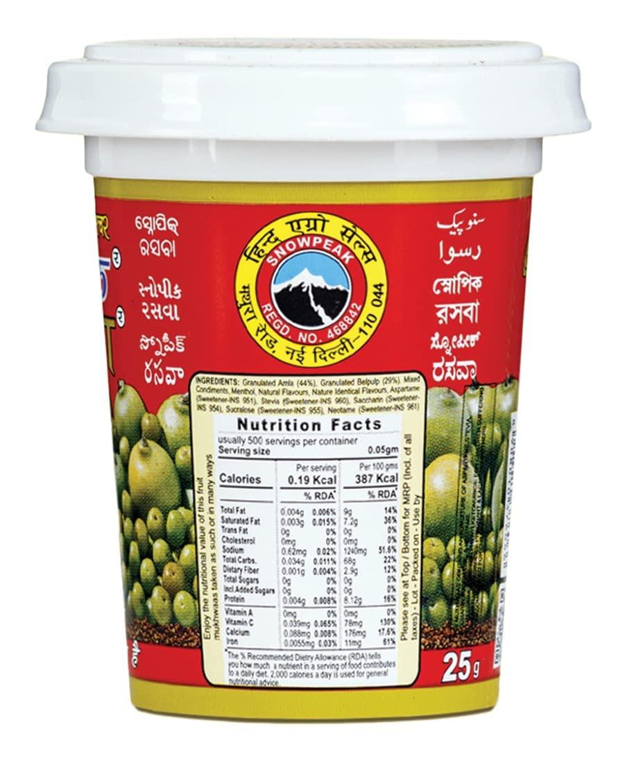 Snowpeak Snowpeak Rasva Fruit Mukhwaas| After Meal Indian Digestive Treat| Amla & Bel(Wood Apple) Mixture| Indian Origin Vegan and Gluten Free – Combo (Pack of 3 x 25g)