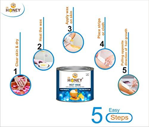 DR HONEY DR HONEY hot wax 600 gram milky and soft wax Hair Removal Wax For Arms, Legs, Chest, Back, and Full Body | Men & Women | Tan Removal | Oily to Normal Skin (600 gram) (Pearl)