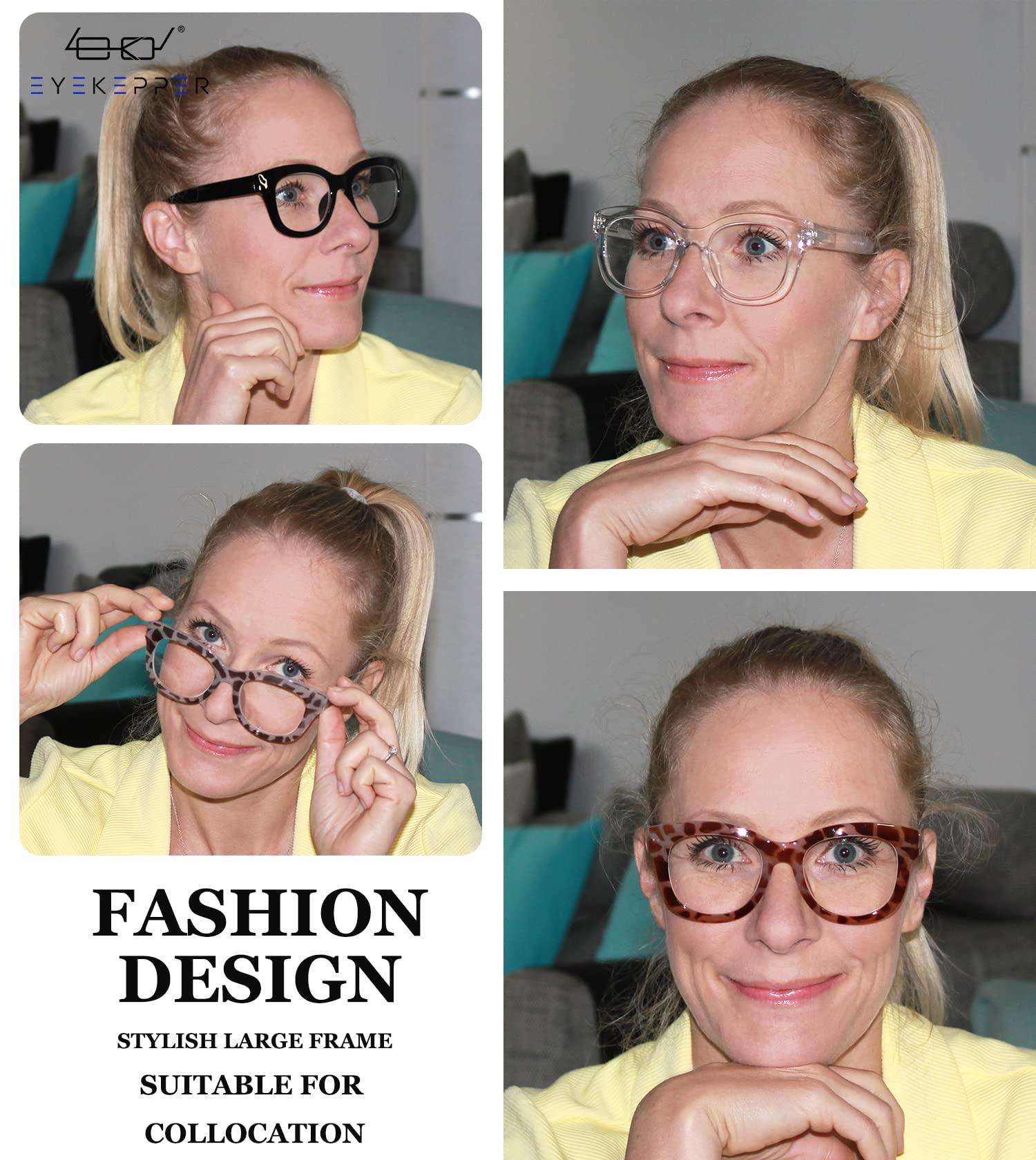 Eyekepper Eyekepper Large Frame Bifocal Reading Glasses Women Oversize Bifocal Readers - Grey Tortoise +1.50