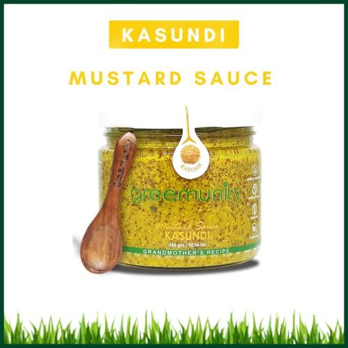 GREEMUNITY GREEMUNITY | Kasundi n Aam Kasundi Combo Pack - Original Bengali Kasundi - Authentic Handmade Orginal Bengali Kasundi n Mango Kasundi,Mustard Sauce and Mango Mustard Sauce 350 gms each [Pack of 2]