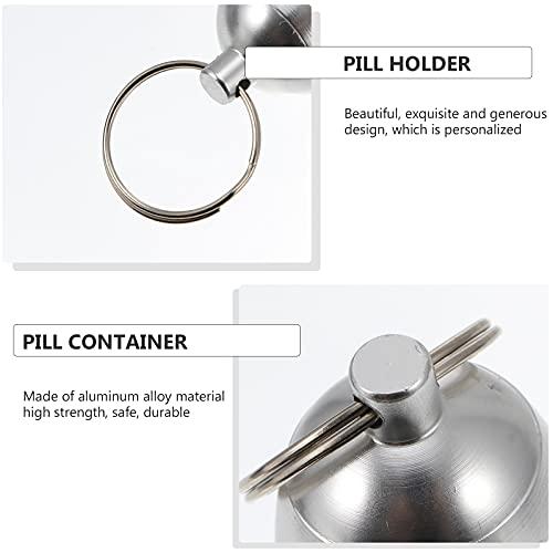 HEALLILY 2pcs Pill Holder Organizer Pill Case Bottle Container with Keychain Pill Box Useful Acessories