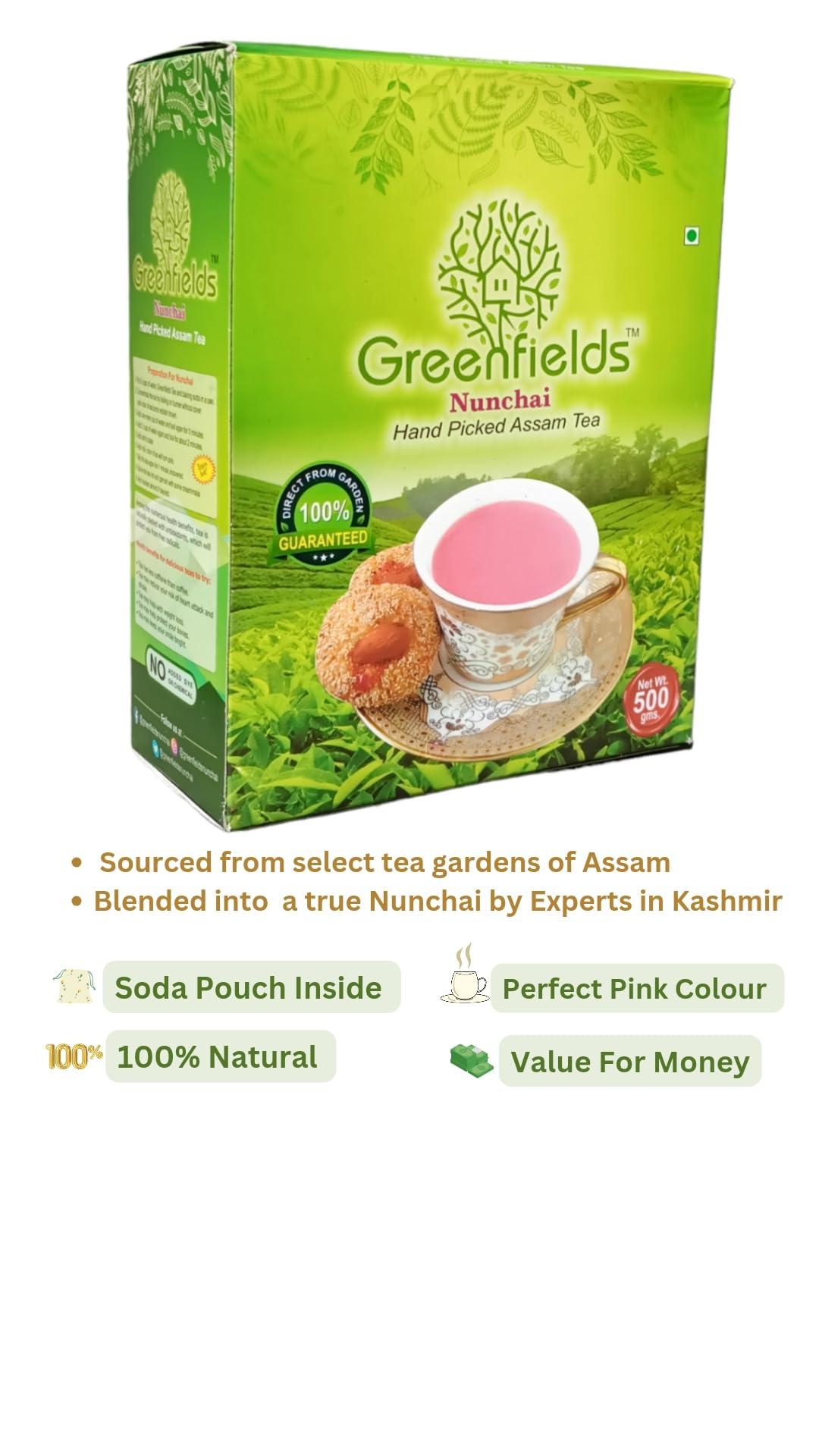Generic Greenfields Nunchai | Noon Chai | Kashmiri Pink Tea | 500g pack