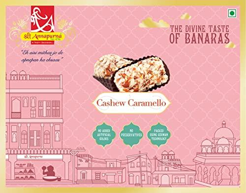 Sri Annapurna Sri Annapurna Cashew Caramello Sweets Box Healthy & Tasty Indian Mithai Delicious Cashew Caramello Mithai Box Suitable for Any Occasion Made up of Pure & Natural Ingredients (Weight- 500 Gms)