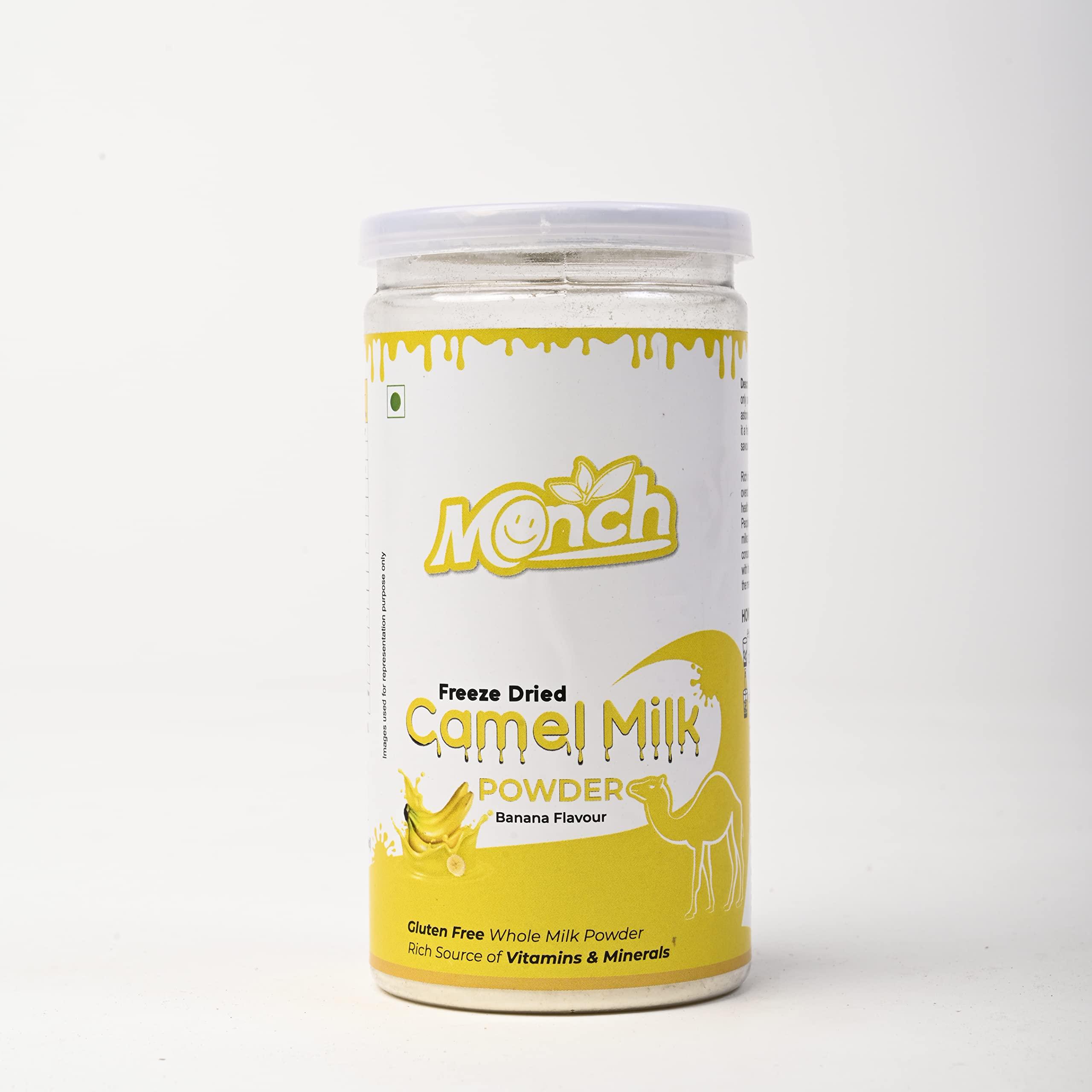 Monch Monch Camel Milk Powder - Camel Milk Powder For Height Growth - Freeze Dried, Banana Flavour (100g, Pack of 1)