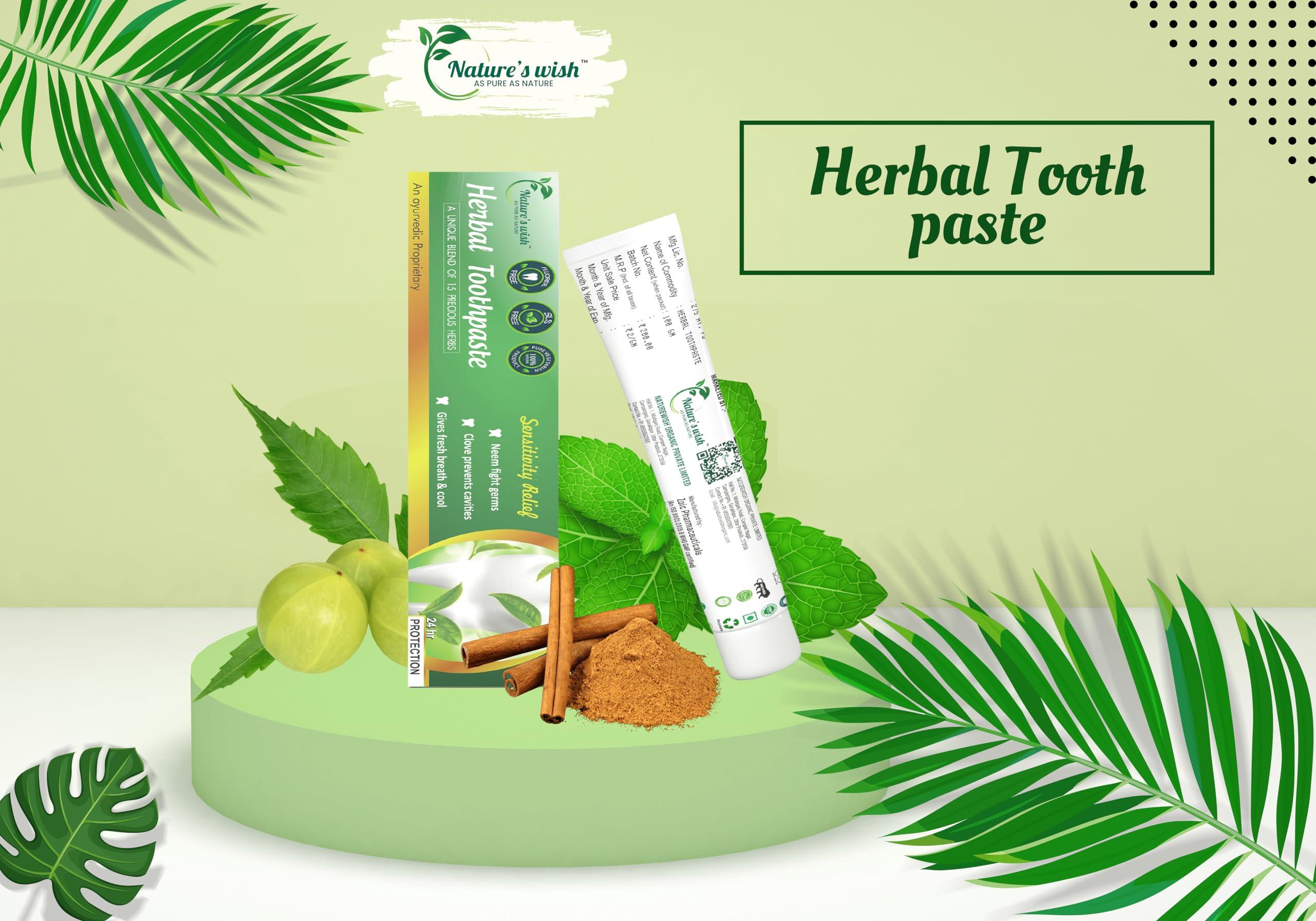 Nature\'s wish Nature\'s wish Herbal Toothpaste (Fluoride, SLS, SLES & Paraben Free)