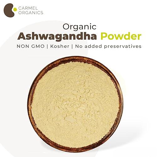 CARMEL ORGANICS CARMEL ORGANICS Ashwagandha Root Powder (227 Grams)|Jaivik Bharat Certified|Pure|Natural|Helps Fight Anxiety & Stress|Ashwagandha Podi/Amukkara Kizhangu/Asvagandha Churna
