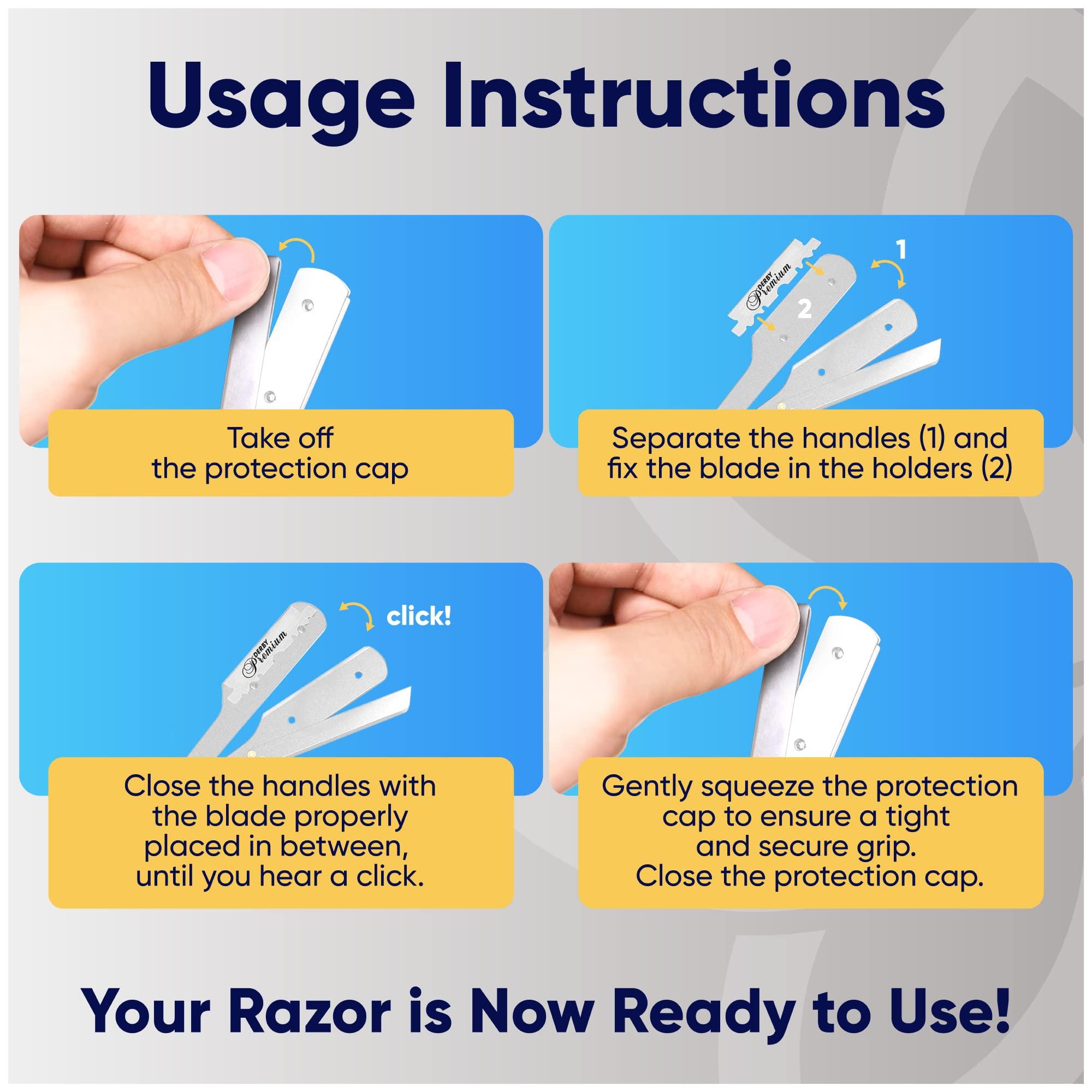 Equinox International Equinox Professional Steel Straight Edge Razor with 100 Single Edge Derby Premium Blades by Equinox International - Great for Barbers, Salons, and Hair Enthusiasts