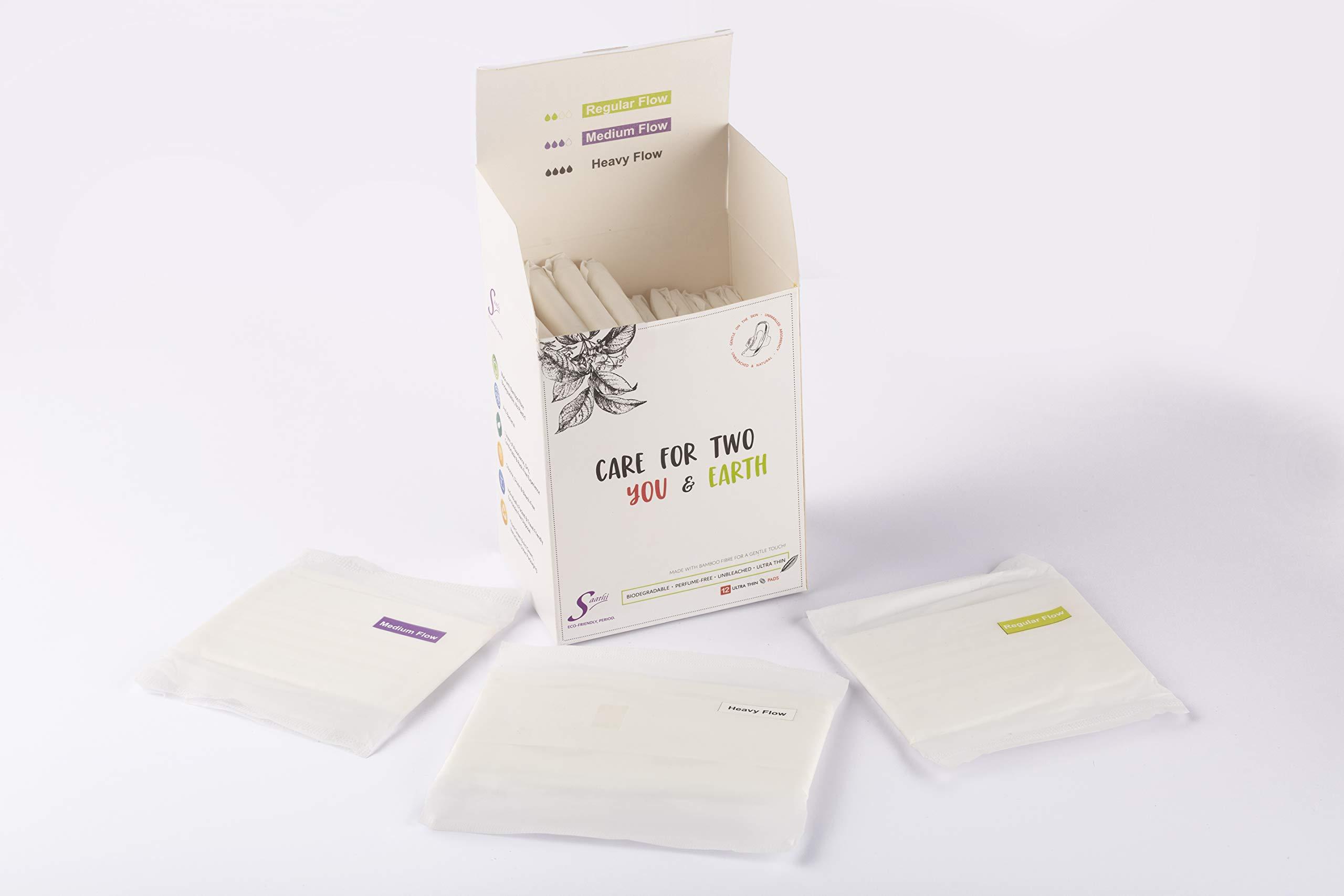 Saathi Saathi (4Regular + 4XL+ 4Overnight) Bamboo Biodegradable Sanitary Pads- Pack of 24 (Buy 1 get 1 Free)