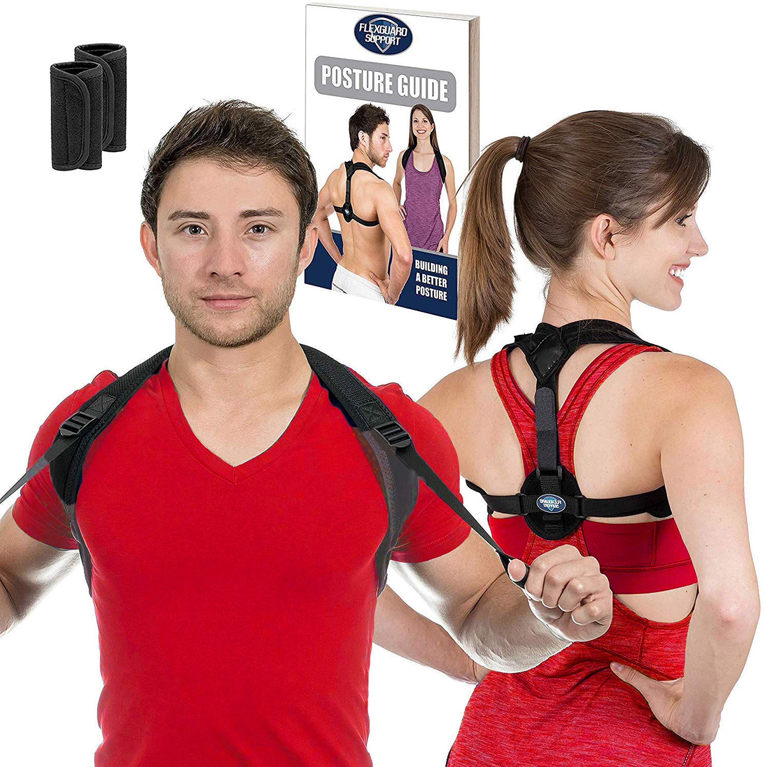 FlexGuard Support Posture Corrector for Women and Men - Best Fully Adjustable Upper Back Brace Trainer - Improves Slouching and Hunched Shoulders - for Maximum Support (Extra Large)