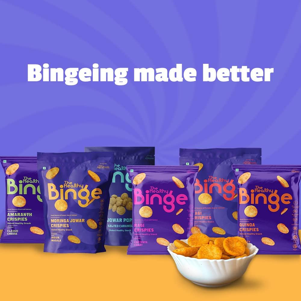 The Healthy Binge The Healthy Binge Amaranth Baked Chips Healthy snacks for kids and adults | Classic Cheese Flavour | Protein and Fiber Rich | Gluten Free | 0% Cholesterol | Pack of 12 (40 Gm X 12)