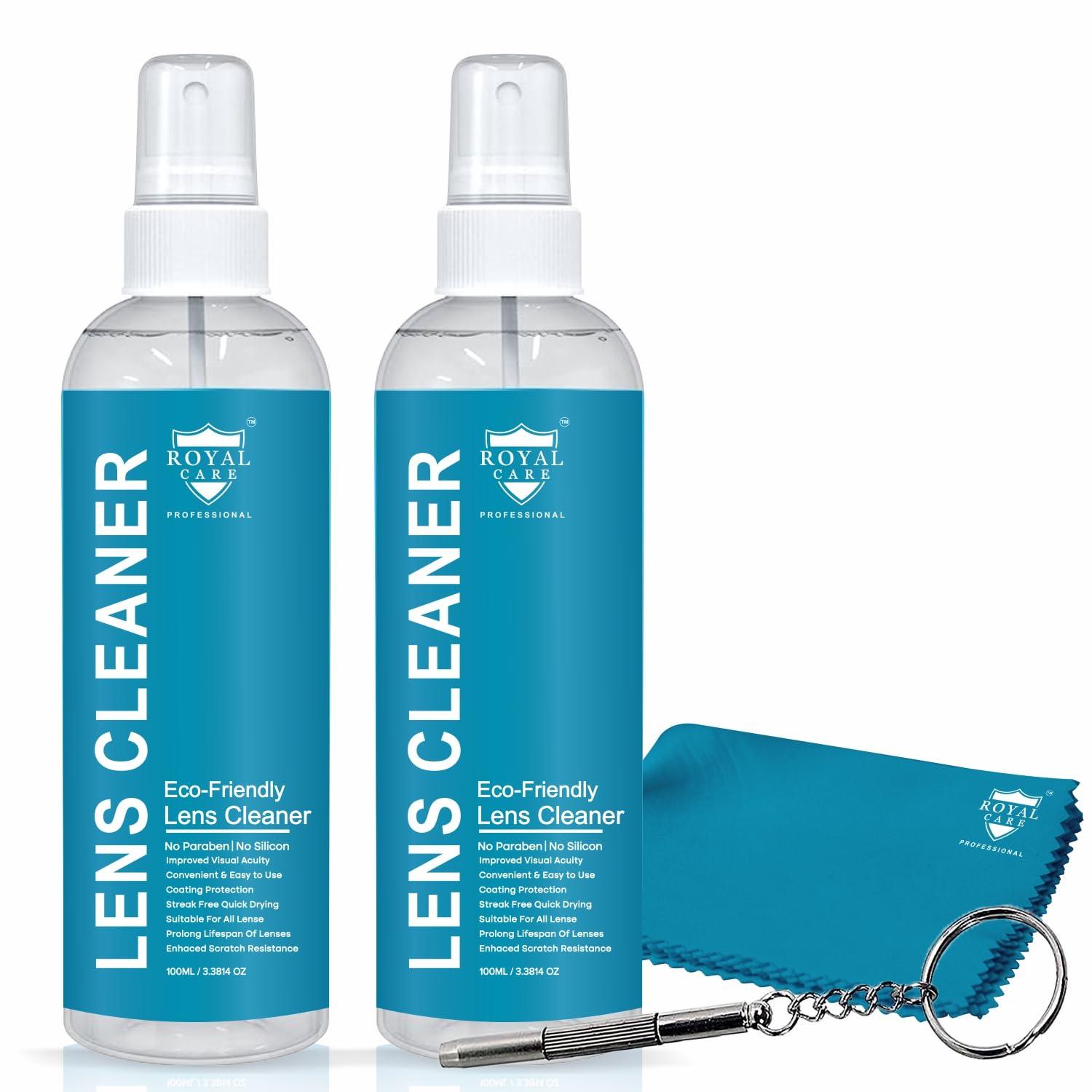 ROYAL CARE PROFESSIONAL Royal Care Lens Cleaning Solution Kit Perfect Lens Cleaner for Spectacles, Eyeglasses, Sunglasses, Camera Lenses and Binoculars (Super Advance COMBO KIT 200 ML)