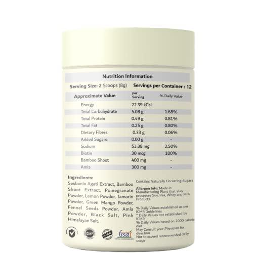 NUTRIDANTS Nutridents Plant Based Biotin Powder with Sesbania Agati, Bamboo Shoot, Amla, 100 g Boosts Hair Growth & Strength