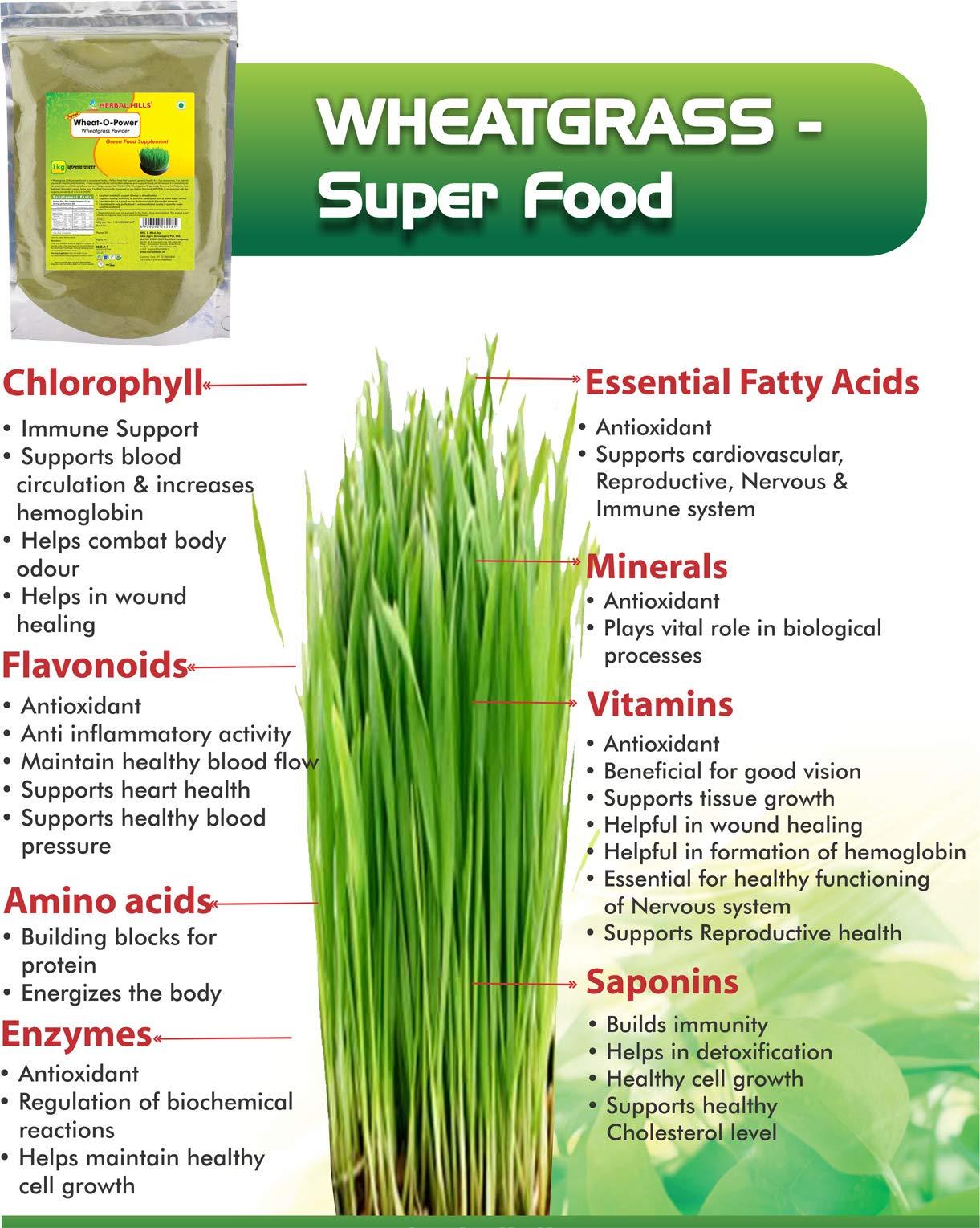 HERBAL HILLS Herbal Hills Wheatgrass Powder (1000 Gram Pack of 1)