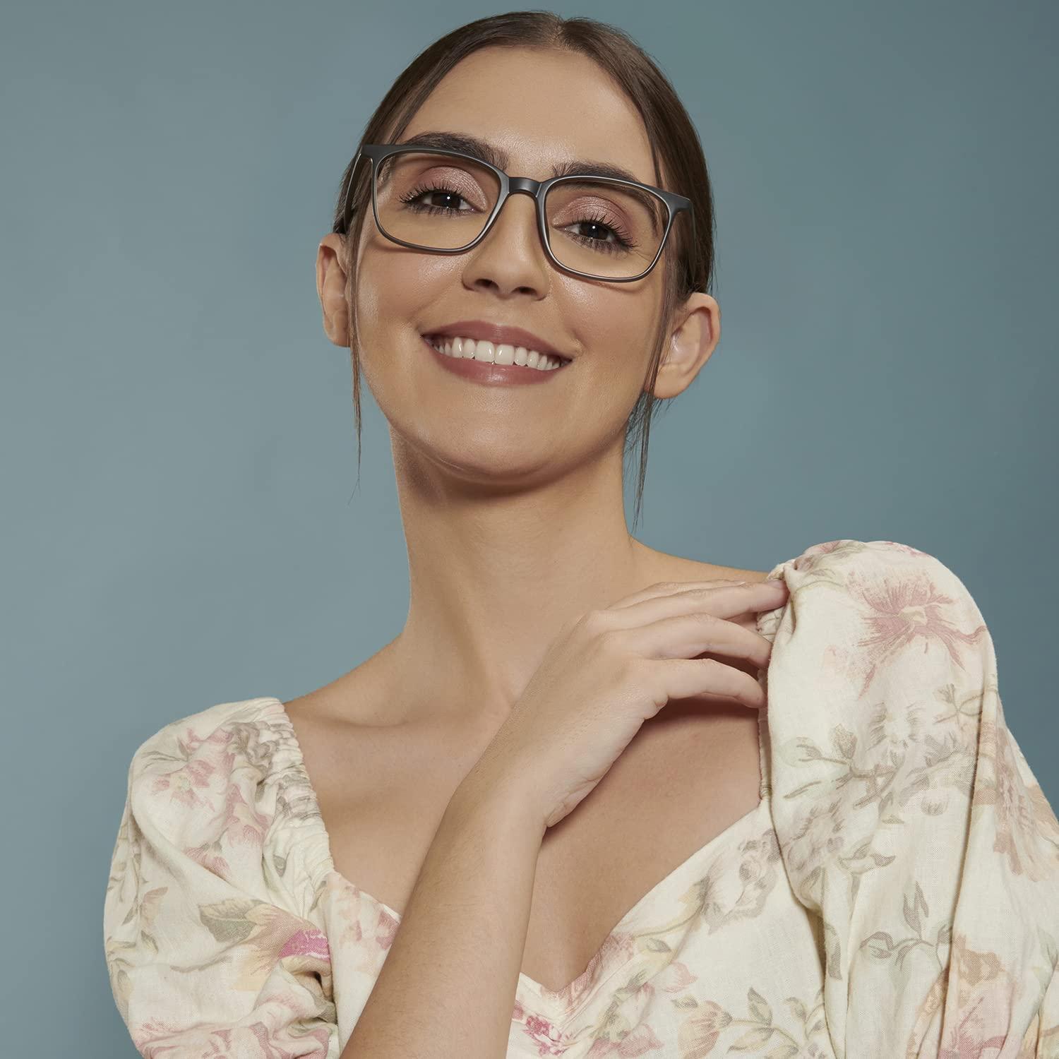 LENSKART BLU LENSKART BLU | Zero Power Blue Cut Computer Glasses | Gaming Glasses | Anti Glare, Lightweight & Blocks Harmful Rays | UV Protection Specs | Men & Women | Medium | LB E13738