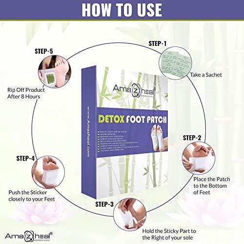 AMAZHEAL AMAZHEAL Premium Detox Foot Pad, Cleansing Toxin Remover Foot Patches, Organic Patch, For Men & Women (1 BOX = 30 Patches For 15 Days)
