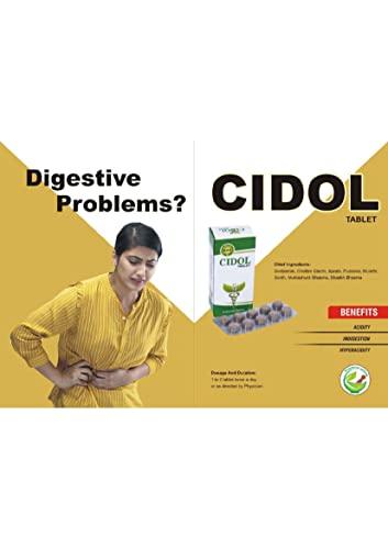 Generic CIDOL Tablet Pack Of 40, Amar Pharma Ayurvedic Medicine For Indigestion And Heart Burn | Strengthens The Digestive System | Medicine for Better digestion 40 Tablets Pack