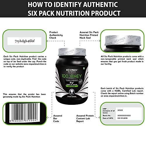 Six Pack Nutrition Six Pack Nutrition Whey Protein Powder, with 25 g of Protein Per Serving and More Than 5.6 g of Naturally Occurring BCAAs (1 kg, Choco Caramel)