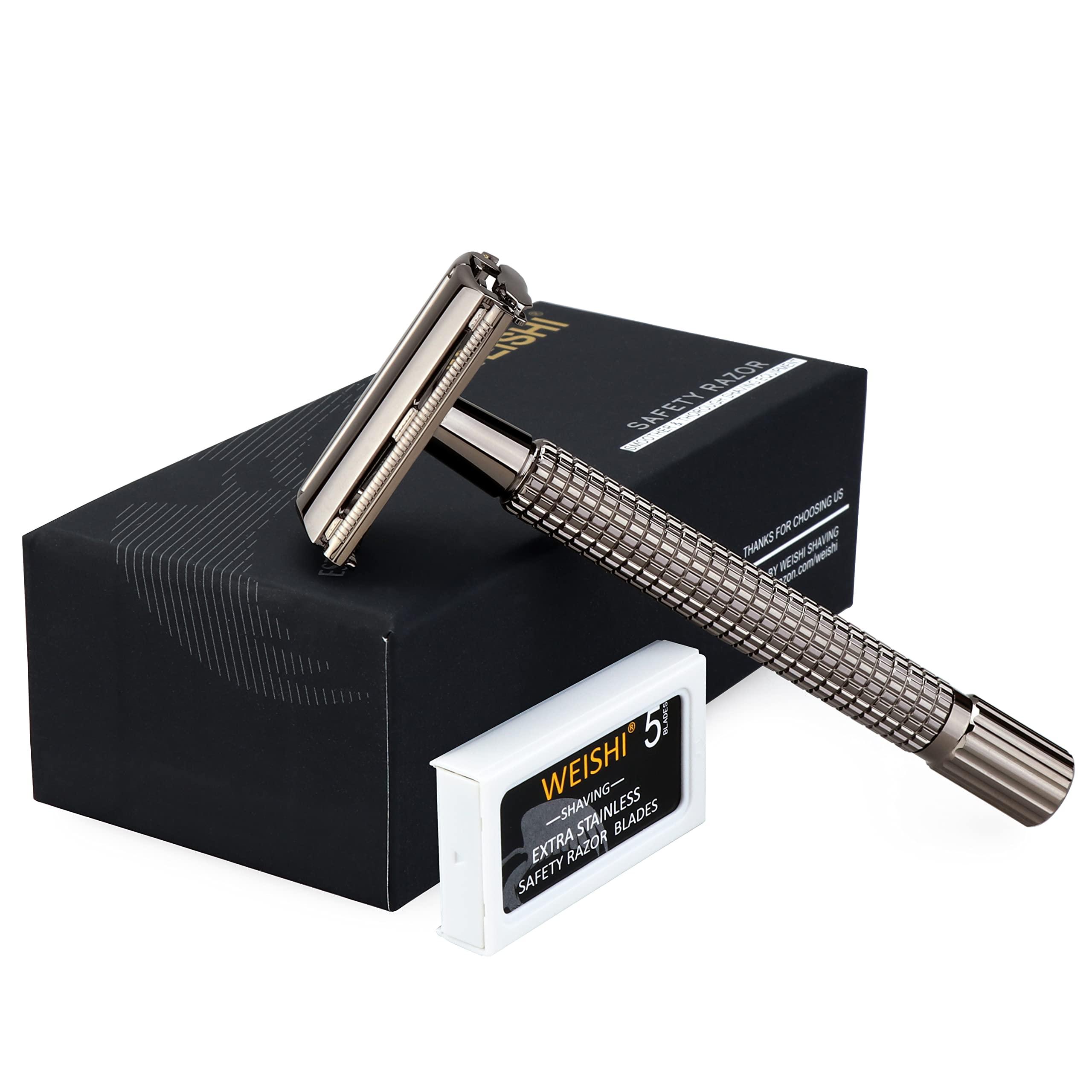 WEISHI WEISHI Long Handle Version Butterfly Open Double Edge Safety Razor.