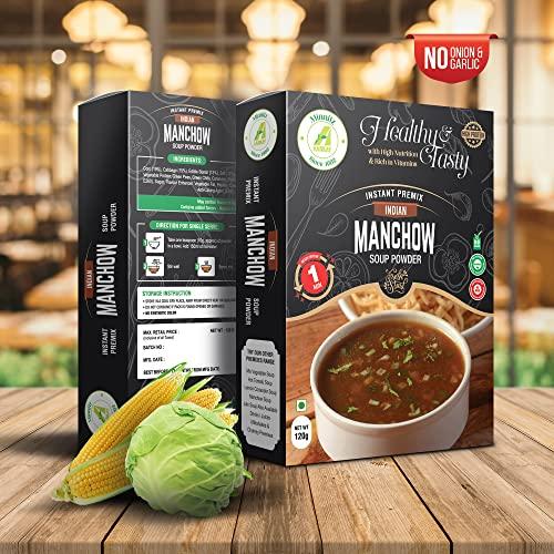 AARKAY Minnitz Fresh and Delicious combination of SweetCorn and Manchow Instant Soup Powder | Instant Mix | High Protien | No Added Preservatives | No Chemical 120 g (12 Servings)